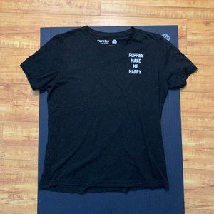 Men's Black PUPPIES MAKE ME HAPPY Logo T-shirt